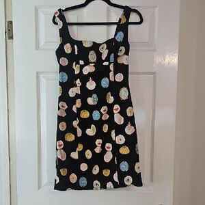 Maeve Black Dress with Colorful Print
